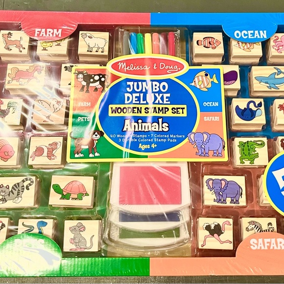 Melissa & Doug.
JUMBO DELUXE
WOODEN STAMP SET
Animals - Picture 1 of 4